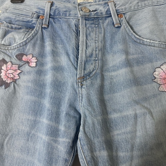 Citizens Of Humanity Emerson Embroidered High Rise boyfriend Slim Jeans 27 - Picture 4 of 16